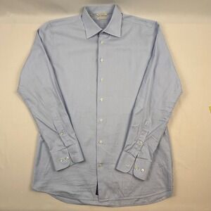 SuitSupply Light Blue Egyptian Cotton Tessitura Monti Dress Shirt Mens 16 41
